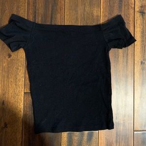 Black off the shoulder crop top
